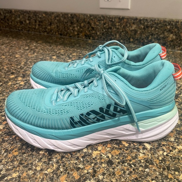 Hoka Women's Bondi 7 Aqua Running Shoes size 9 - Picture 8 of 10